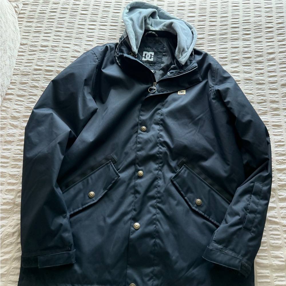 DC Men's Navy Hooded Raincoat